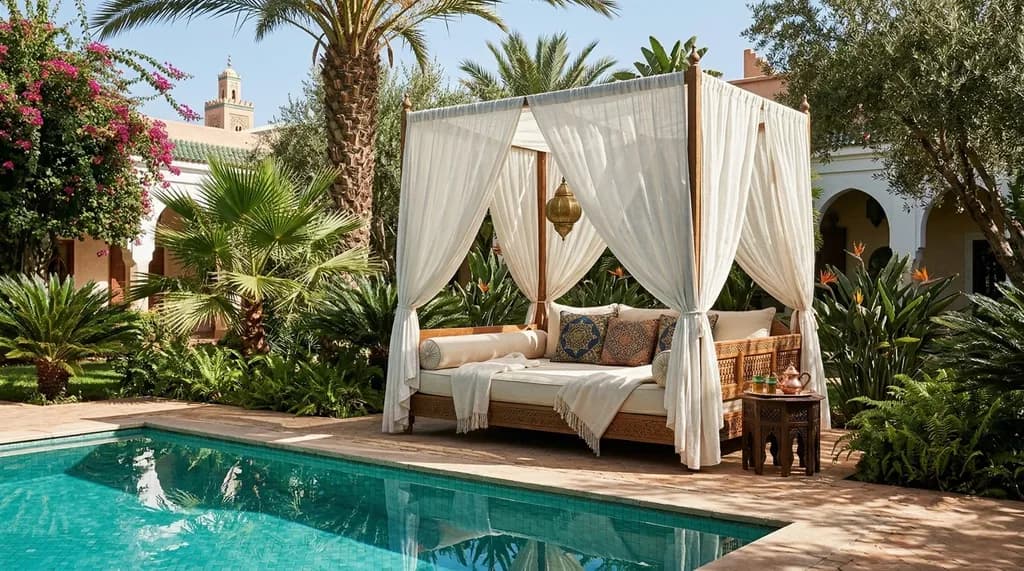 Luxury riad pool cabana in Marrakech