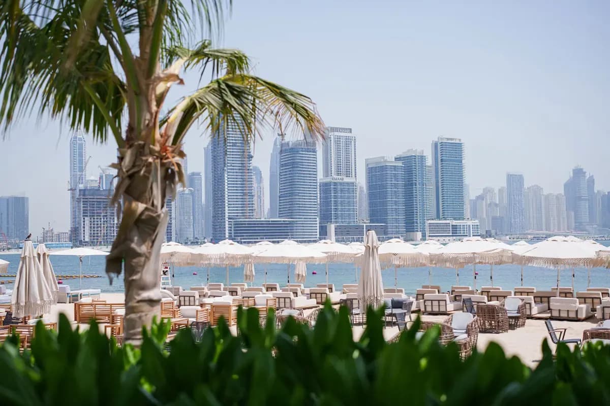 Playa Dubai beach club with Mediterranean vibe and seaside restaurant